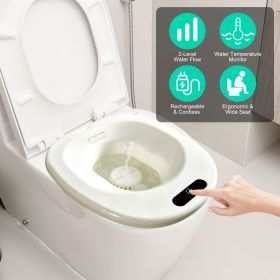 Electric Sitz Bath Tub Sits Bath Soak Pan Salts Bowl Postpartum Care Basin for Toilet Seat with 2-Level Water Flow Water Temperature Display 1500