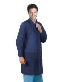 Dark Blue Disposable Lab Coats for Adults