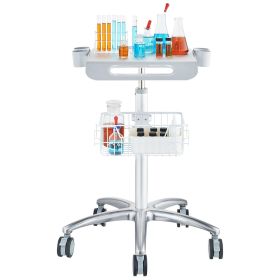 VEVOR Medical Cart, Salon Cart with Wheels, Mobile Trolley Cart 26.77"-42.91" Height Adjustable, Metal Salon Stations for Hair Stylist