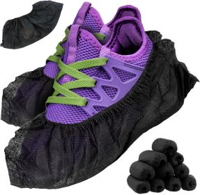 Black Disposable Shoe Covers for Indoors (Color: Black)