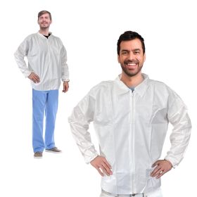 White Disposable Lab Jacket (Color: White)