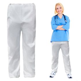 White Disposable Scrub Pants (Color: White)