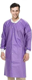 Disposable Lab Coats for Adults (Color: Purple / 50 Pack)