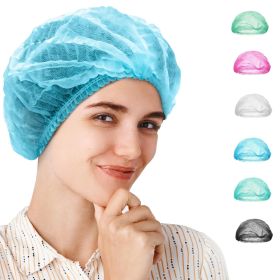 Blue Disposable Bouffant Caps Medical (Color: Blue)